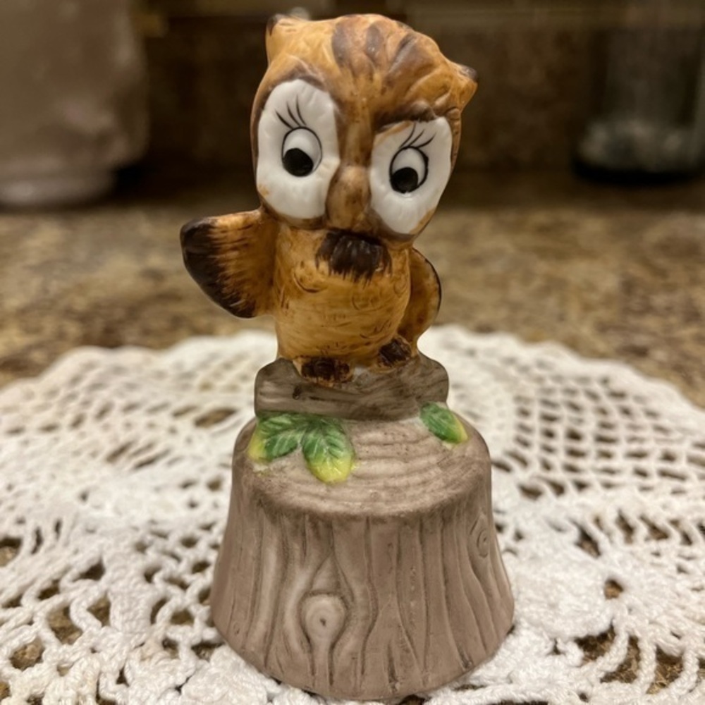 Vintage Cutest Owl Bell Ceramic 1960s, 1970s
